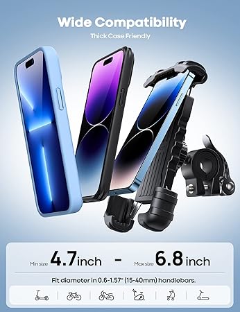 Lamicall Bike Phone Holder, Motorcycle Mount - Motorcycle Phone Holder, Handleba