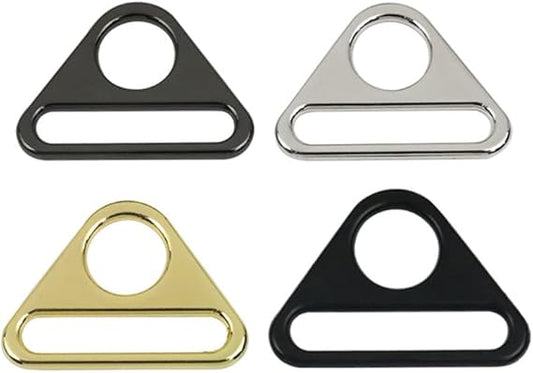 Zinc Alloy Round Hole Triangle D-ring Adjustment Buckle for Bag Strap Webbing