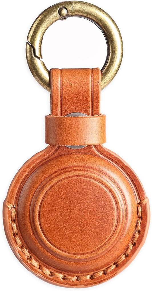 Genuine Leather Airtag Holder Suitable for Apple Airtag Keychain Leather, Small